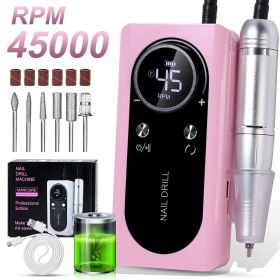 Cordless Nail Drill Machine, Rechargeable Electric Nail File with Digital Display, Adjustable Speed, Multiple Drill Bits for Manicure & Nail Art