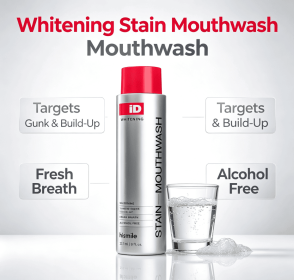 Stain Removing Whitening Mouthwash, Alcohol Free Daily Oral Care Rinse for Fresh Breath, Mild Gentle Clean Formula to Reduce Surface Stains