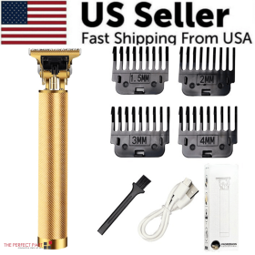 Professional Hair Clippers Trimmer Cutting Beard Cordless Barber Shaving Machine (Colors: Gold)