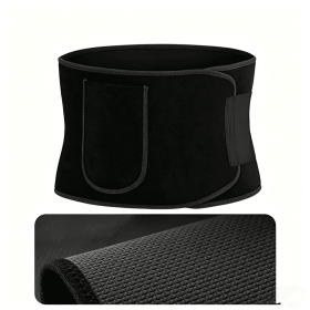 Unisex Waist Trimmer with Phone Pocket Slimming Belt Tummy Toning (Color: Black)